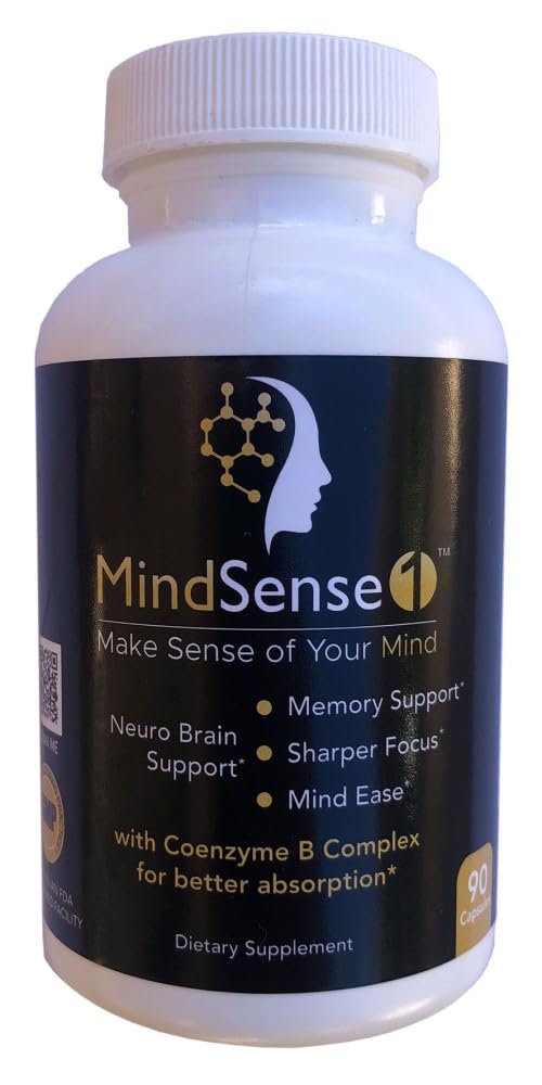 MindSense1, The Ultimate Brain Support Supplement - All-Day Focus and Memory with no Stimulants, Balanced Nutrition with Synergistic Herbs, Antioxidants and Minerals 90 Capsules