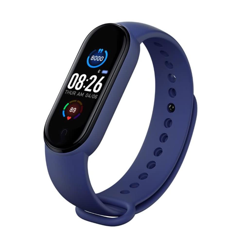 HUG PUPPY Smart Band M5 Blue Fitness Band for Men Activity Fitness Tracker Watch with Functions Like Heart Rate, Steps Counter, Calorie Counter with Waterproof Body for Men and Women (Black)