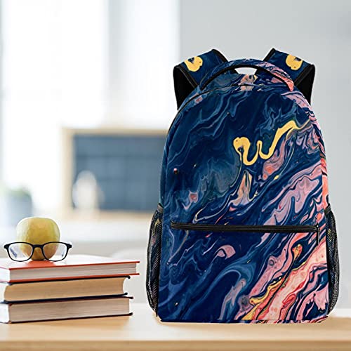 Sac à dos à rayures et cœurs dorés grand format multicolore pour femme - 6