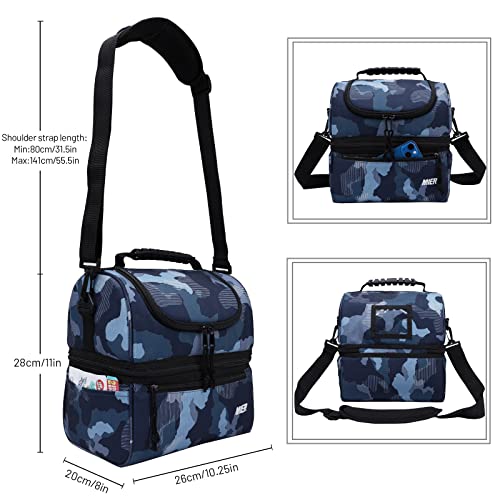 Mier Adult Lunch Box Insulated Lunch Bag Large Cooler Tote Bag For Women, Double Deck Cooler, Camouflage (Large) #TOP2