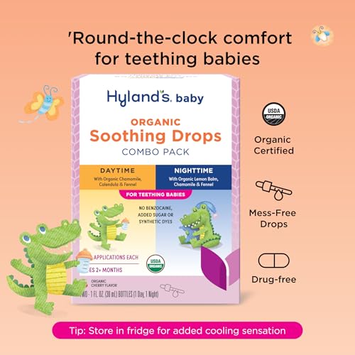 hyland39s baby organic daytime and nighttime soothing drops combo pack drops for oral discomfort 2 oz