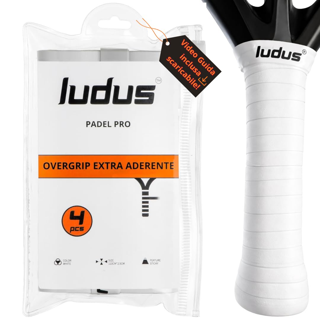 Ludus™ Overgrip Professionale Padel Extra Grip Appiccicoso | Impugnatura Antiscivolo e Assorbe Sudore | Set 4-6-12-30-60 Pezzi | Migliora Presa e Comfort per Racchette Padel e Tennis