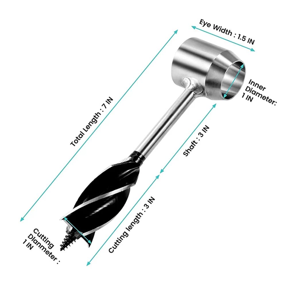 Llave manual de barrena Scotch Eye Auger, juego de brocas multiusos, herramienta de supervivencia de arbustos de campo taladro manual con funda, para acampar y mochilero al aire libre