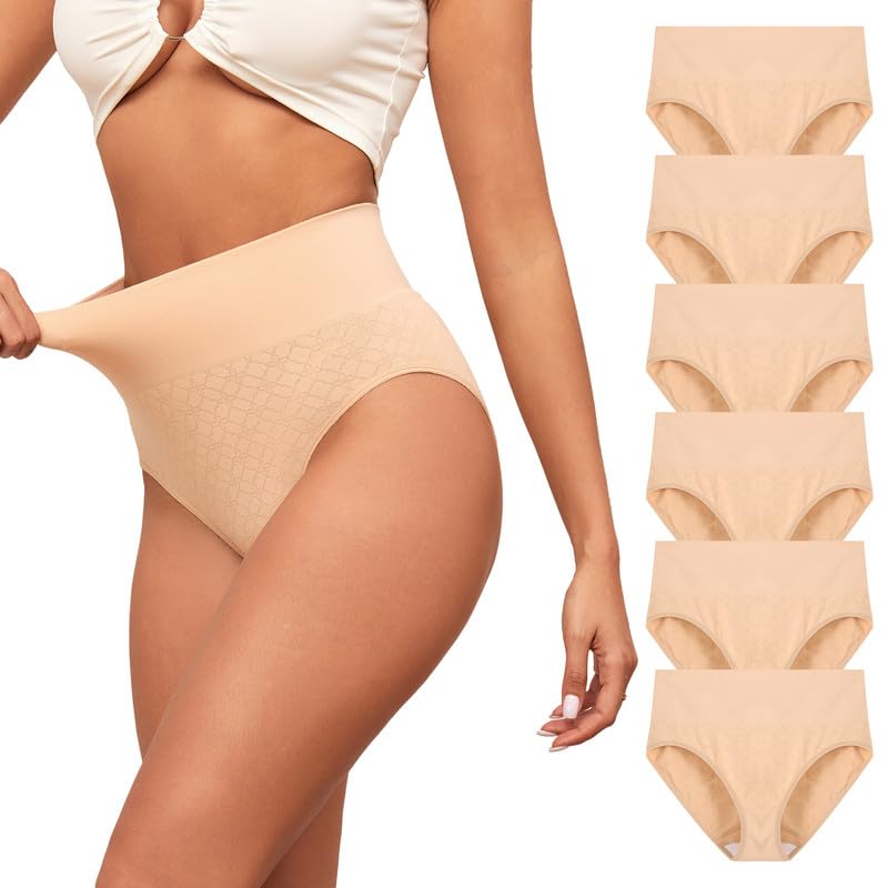 High Waisted Underwear for Women Tummy Control Panties Seamless Breathable Full Coverage Women's Briefs Multipack