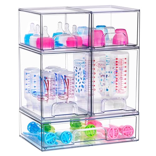 Sorbus Stackable Acrylic Storage Drawers – 2 Small + 2