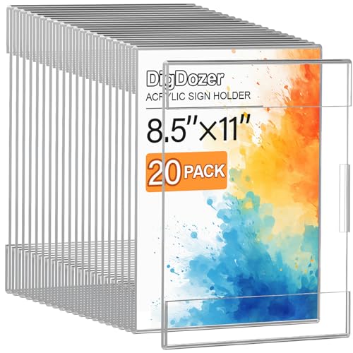 Support de panneau en acrylique lot de 20 cadres muraux transparents 21,6 x 27,9 cm avec adhésif