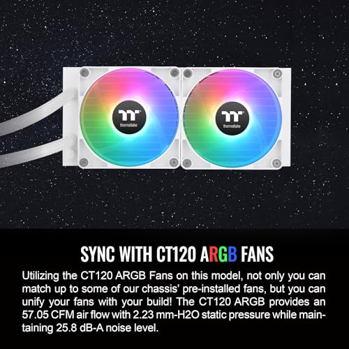 Image of Thermaltake TH280 V2 Ultra ARGB Sync /AlO Liquid Cooler /ARGB Fan 140 * 2 /PWM 500~1800rpm /Water Block 2.1 inch LCD /White, CL-W406-PL14SW-A