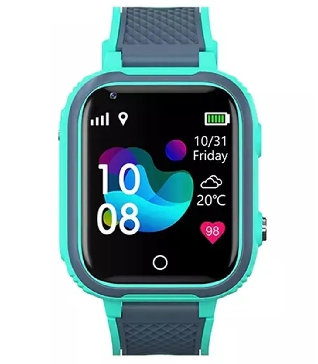 Smartwatch Infantil GPS Turquesa con Tarjeta SIM (Requerida) ā Reloj Inteligente NiƱo/NiƱa con Llamadas, Localizador GPS, Botón SOS, Control Parental y Pantalla TĆ”ctil