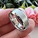 TUTISS 8mm White Tungsten Rings for Men Women Engagement Wedding Bands Fashion Jewelry Brushed Finish Double Beveled Edges Comfort Fit Size 8
