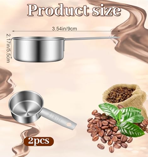 2 piezas cucharas medidoras de 1/4 taza acero inoxidable miniatura 2
