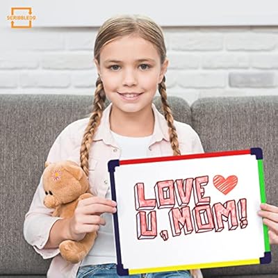 SCRIBBLEDO Colored Frame Magnetic Dry Erase White Board 9 X 12 WHITEBOARD for Kids Writing Learning & Drawing Art Educational Kids Toy