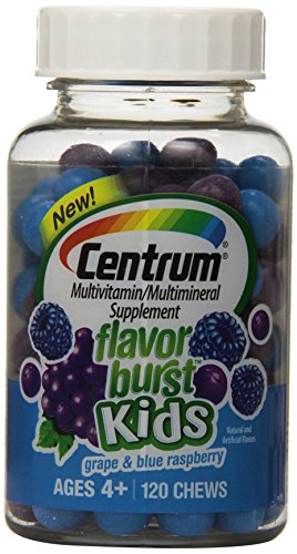 Centrum Flavor Burst Kids Chews, Mixed Fruit, 120 Count (Pack of 3)