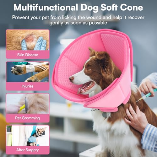 Image of Queenmore Soft Dog Cones for Large Dogs, Comfy Dog Cone for Dogs