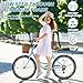 LILYPELLE Beach Cruiser Bike for Women, 24 26 inch Womens Bike with Ratten Basket & Rack, Comfort Cruiser Bicycle Step Through for City Commuter, Retro Bicycle for Seniors Ladies Adults