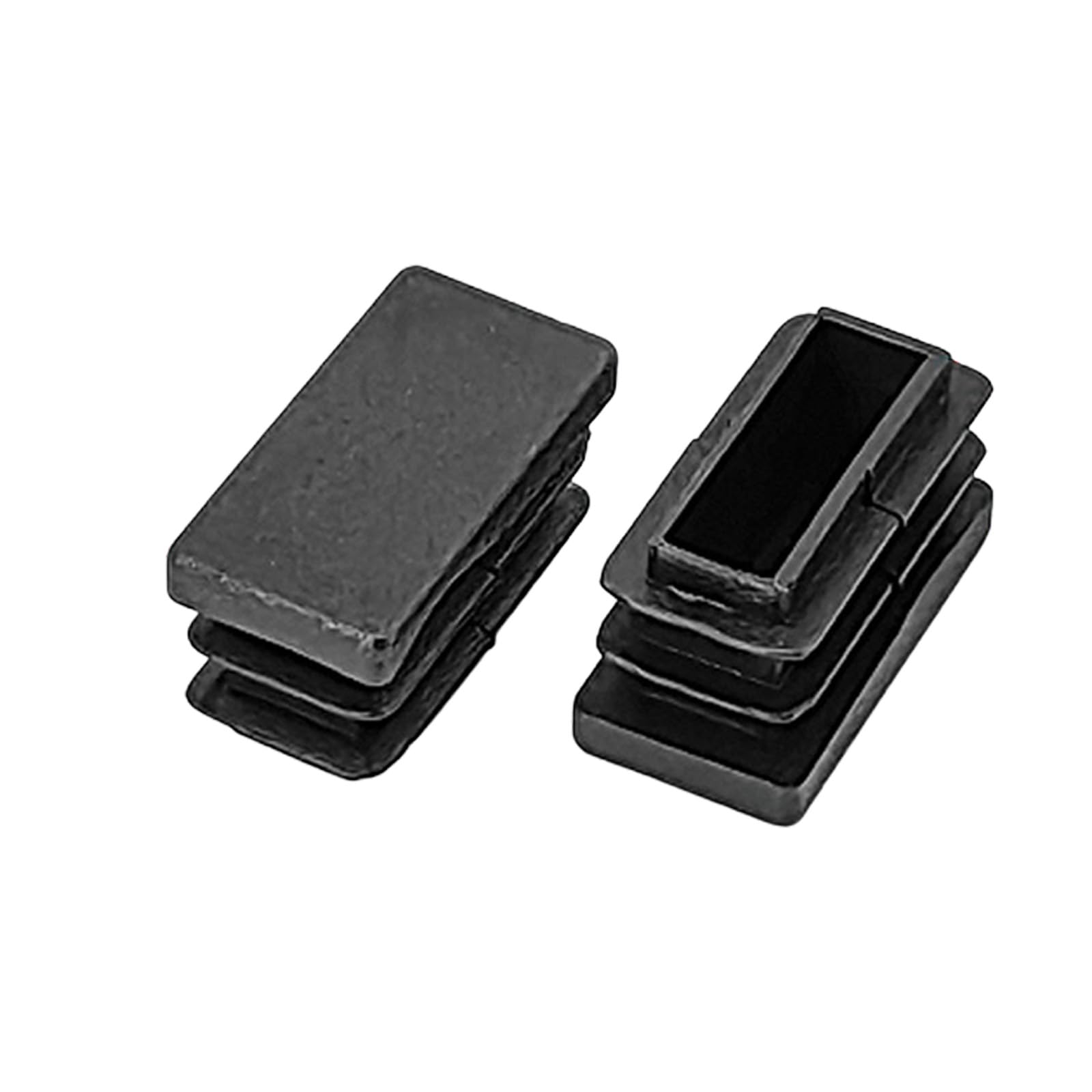 12Pcs Black Rectangle Blanking End Caps Tubing End Cap Insert Blanking Stopper Pipe Tube Cap