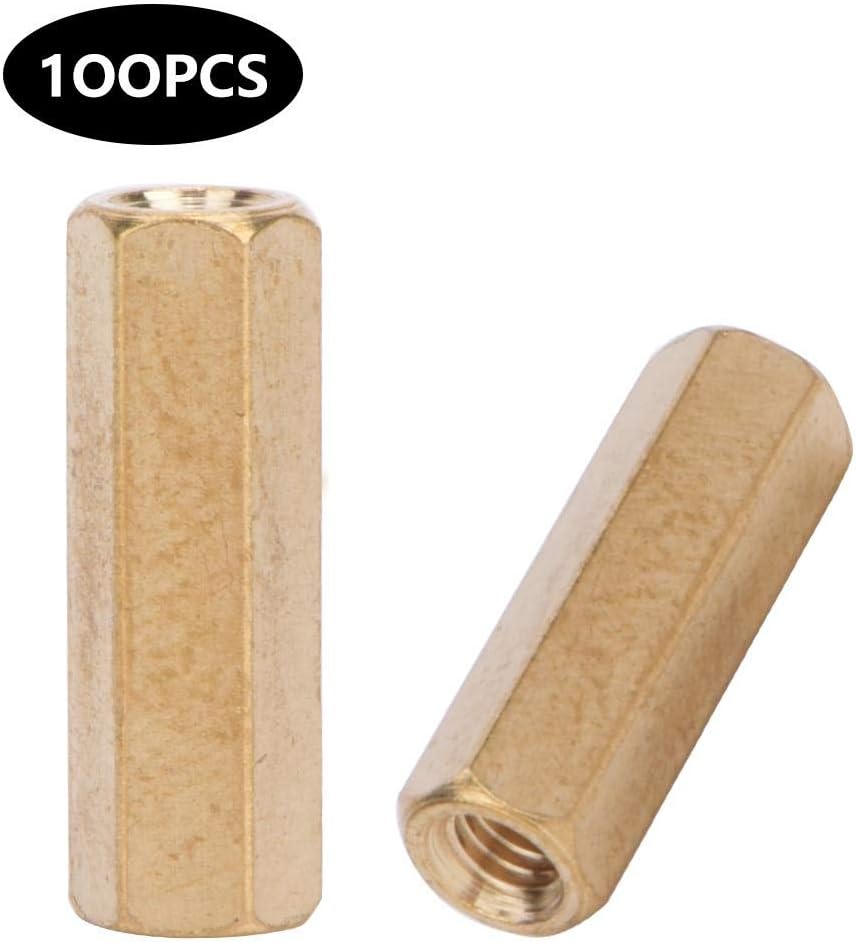 ViaGasaFamido Motherboard Spacer Bolt Screw Male Female Hex Brass Spacer Standof Hex Nuts Accessories M3 2-Ways M3x5/6/8/10/12/15/20-50(M3*15(100PCS)),Stud - Image 5