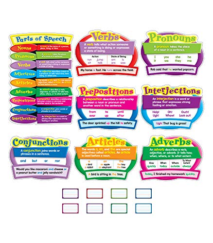 Carson Dellosa Parts Of Speech Bulletin Board Set—Parts Of Speech Chart, Accents With Definitions And Examples, Blank Writing Cards For Language Arts Learning (26 Pc) #TOP25