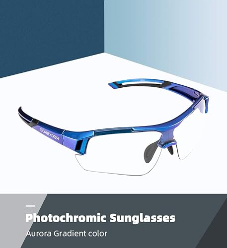 Miniatura 2 de ROCKBROS Gafas de sol de ciclismo fotocromáticas para hombres y mujeres gafas deportivas con protección UV Negro Rojo, Azul-verde, Púrpura, azul,