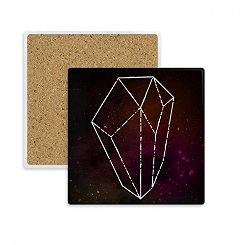 Coaster carré en pierre univers multicolor absorbant pour verre