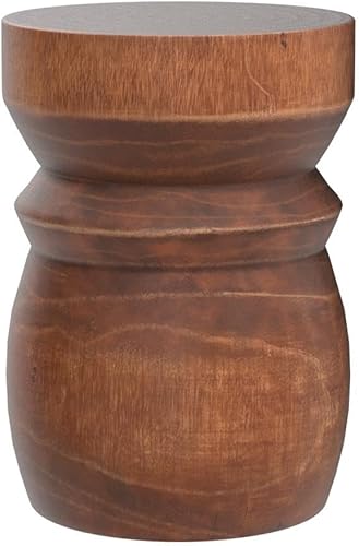 Miniatura 4 de Uziass Mesa auxiliar de madera, mesa auxiliar de tronco de árbol natural de 15 pulgadas, mesa redonda de madera, taburete rústico de granja para