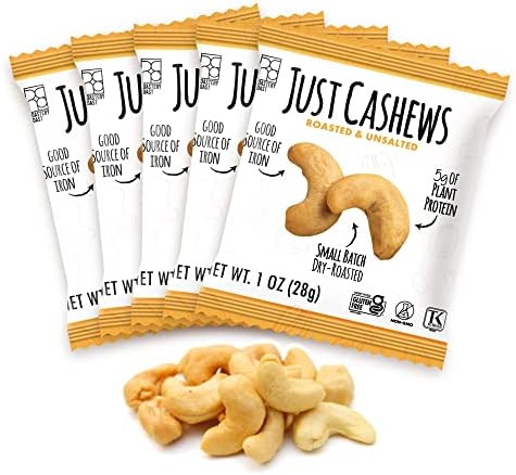 Roastery Coast - Just Cashews Unsalted | Individually wrapped snack (1 Oz each) | Whole Unsalted Cashews | Non-GMO, Gluten Free, Kosher | Cashew Nuts | Gourmet Snack