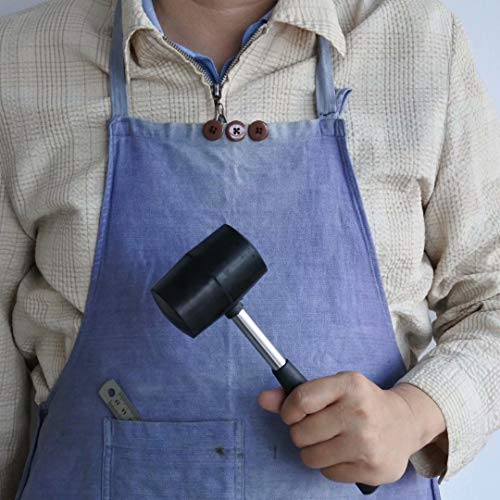 Zog 10 Oz Rubber Hammer Mallet,Rugged Steel Tube with Anti-Skid Rubber Handle,Double Face Rubber Mallet Installing Tool(Black)
