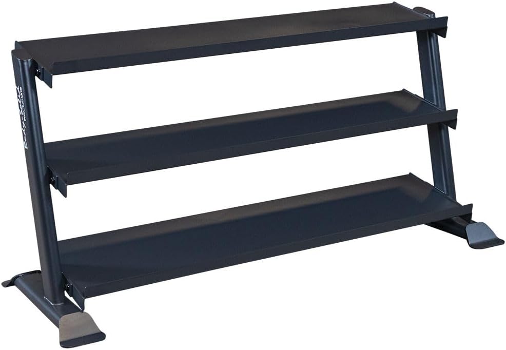 Body-Solid (SRD200) Pro Clubline Dumbbell Rack, Compact Storage for Commercial and Home Gym Weights, Designed for Body Solid Hex and Round Dumbbells