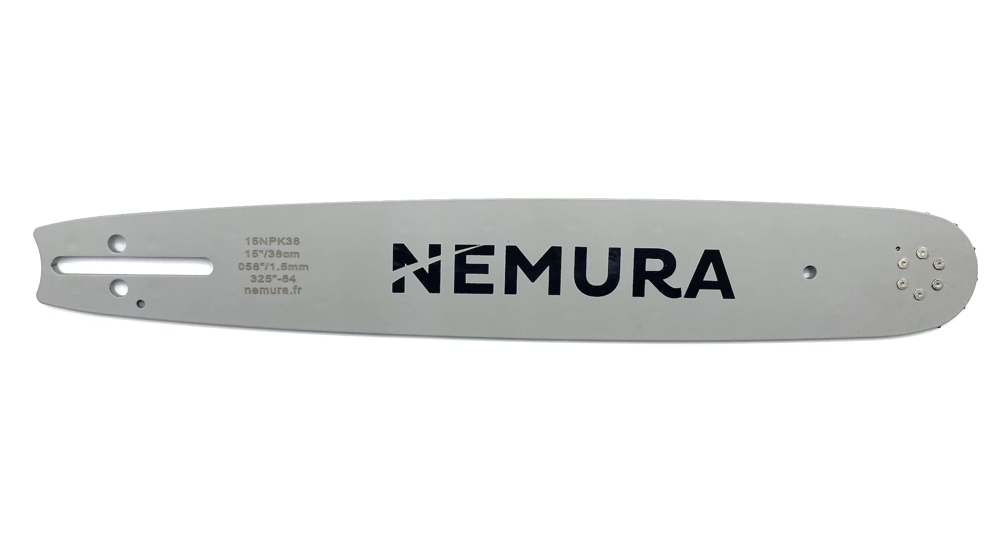 Nemura Barra guida motosega - Taglio 38 cm - 64 Maglie di trascinamento - Passo 325" - Spessore 1,5 mm - Ricambi Utensili - Qualità Professionale - SAC in Italiano