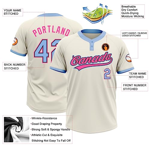 Custom Softball Jerseys, Personalized Short Sleeve Pullover Bomber Coat, Two Button Bomber Jerseys, Stitched Text miniatura 3