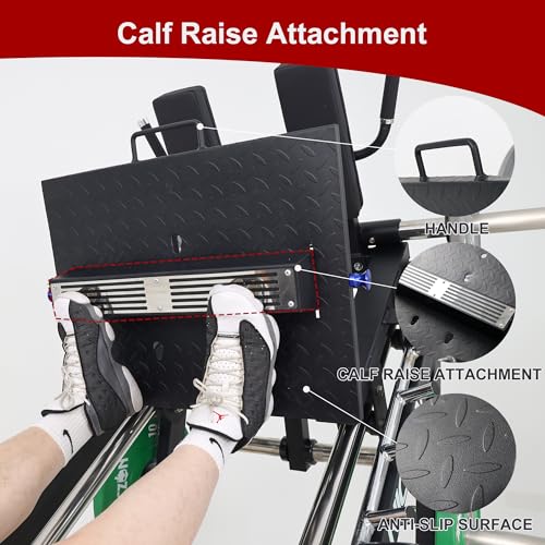 Image of Leg Press Hack Squat Machine Combo, Leg Exercise Machine, 45-Degree Lower Body Special with Weight Storage for Quads, Hamstring, Glutes, Calves, Home Gym Leg Day