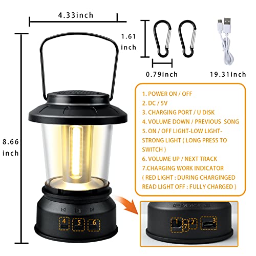 Outdoor Bluetooth Lantern Speakers with Light, Bluetooth Speaker Lamp
