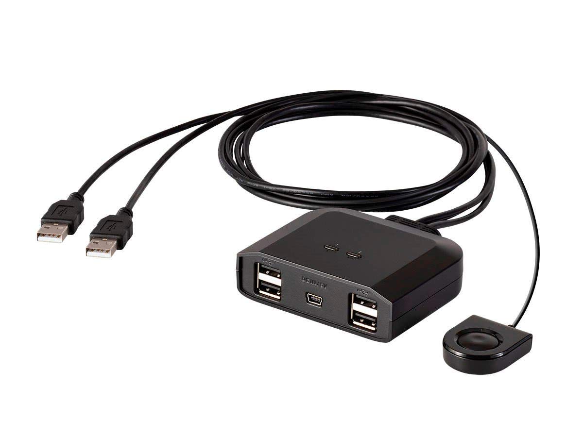 Monoprice 2x4 USB 3.1 Gen1 Peripheral Sharing Switch, Allows 2 Computers to Share 4 USB 3.1 Gen1 Devices