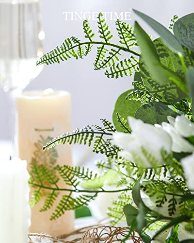 Tinge Time Artificial Greenery Spray Box Set 32Pcs, Artificial Bouquet Filler Eucalyptus Spray 5 Kinds Of Flower Picks For Diy Home Decor Arrangement Wreath Wedding (Fresh Green) #TOP6