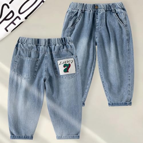Boys Casual Elastic Waist Denim Pants for Children Perfect for Everyday Wear School Outdoor Activities3
