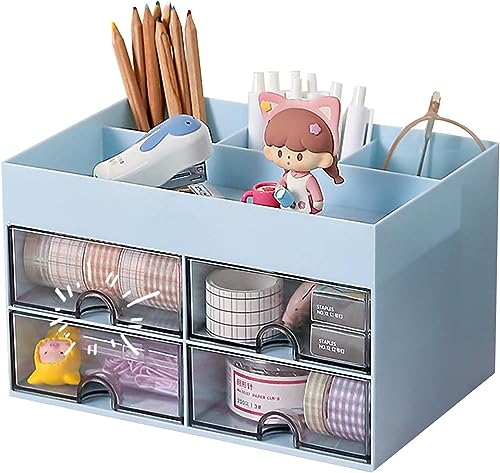 House of Quirk Desk Organiser with Drawer, Multifunctional Desk O...