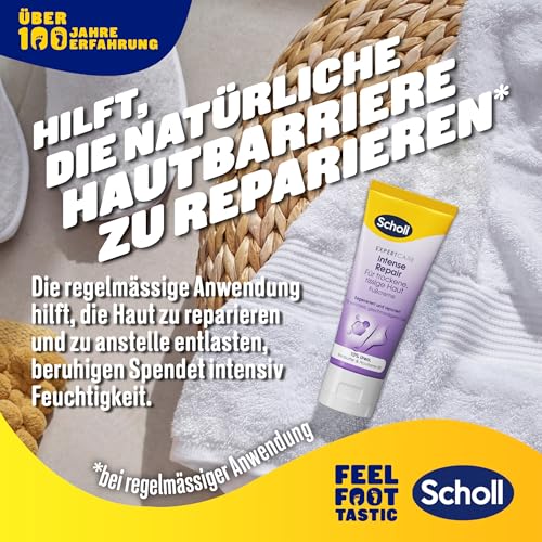 Scholl Expertcare Intensiv regenerierende Fußcreme mit 10% Urea - für sehr trockene und rissige Haut - mit Urea und Provitamin B5 - Hautverträglichkeit dermatologisch getestet - 75 ml