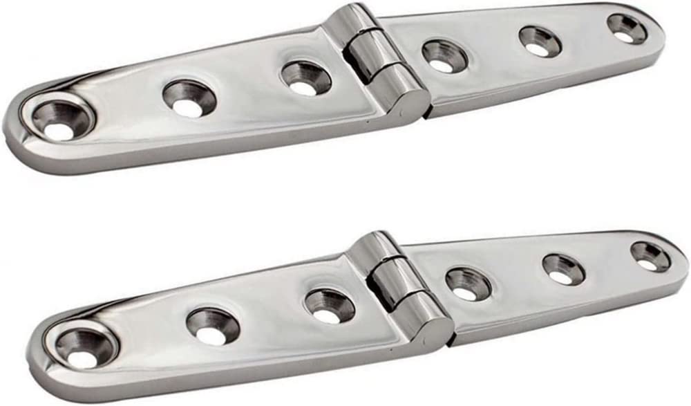 AMITVA Stainless Steel Hinges with 6 Holes 152mm Polish Marine Stainless Steel Hardware Manufacturing Boat Hardware Casting Door with Hinges Hinges