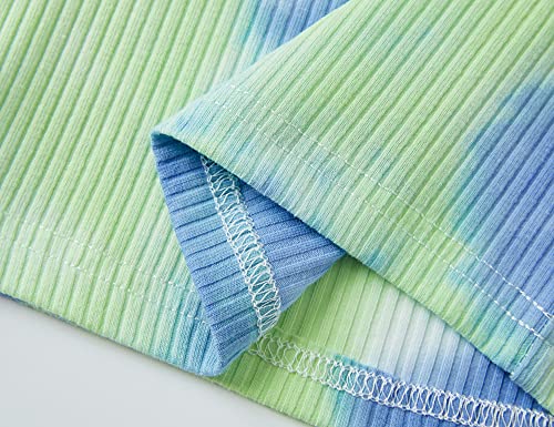 Topgal Little & Big Girls Boys Unisex Cotton Rib Tie-dye Pajama Long Sleeve Set Size 4T-144