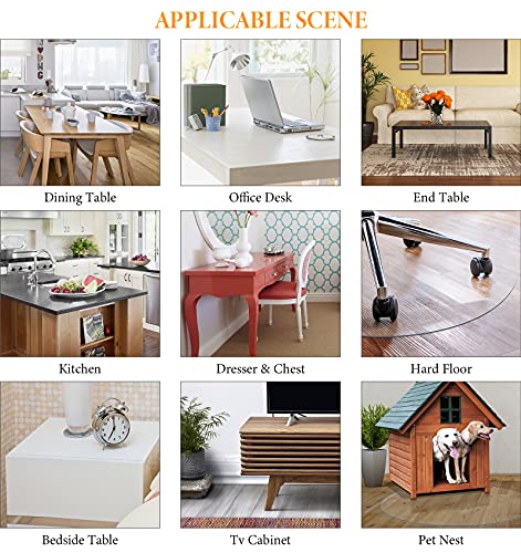 Deep Dream 1.5Mm Thick 54 Inches Clear Round Table Protector, Round Table Cover, Tablecloth Protector, Table Protector For Dining Room Table & Office #TOP6