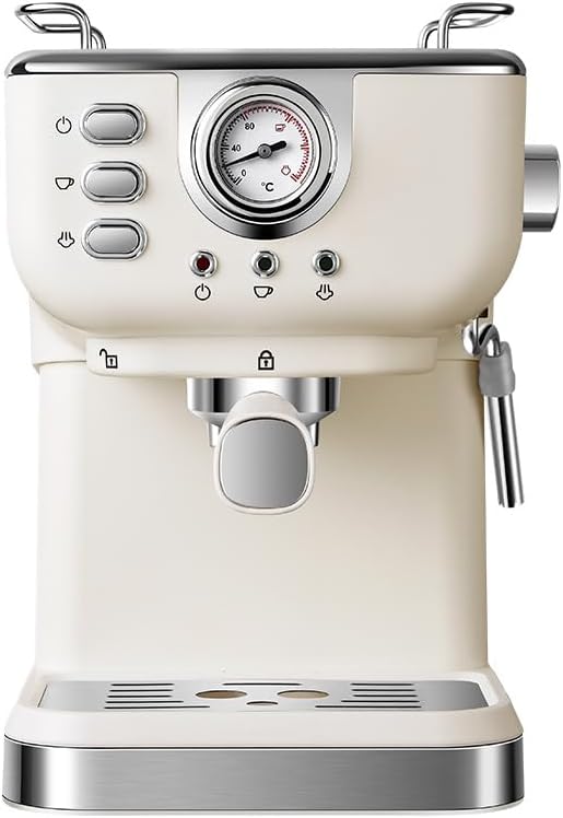 15 Bar Semi-Automatic XMWX Machine, 1.8L Water Tank, Steam Wand for Cappuccino & Latte, Dual Voltage