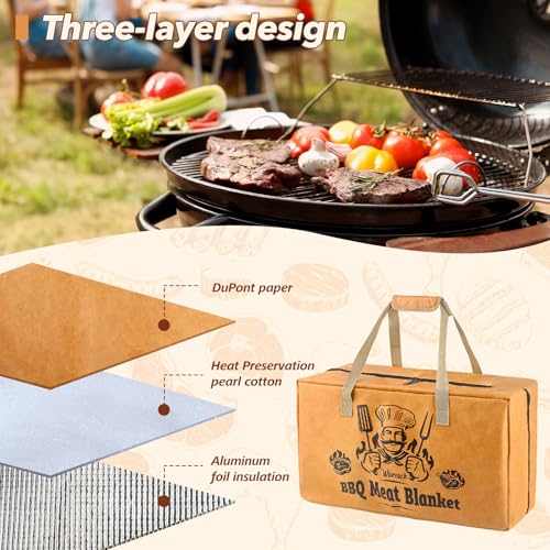 Wisreach Insulated BBQ Meat Resting Blanket, 18" Extra-Large Triple-Layer Brisket Bag with Wide Opening, Keeps Meat Warm for Hours, Reusable Portable Resting Bag for Briskets, Pork Shoulders & Turkey — view 2