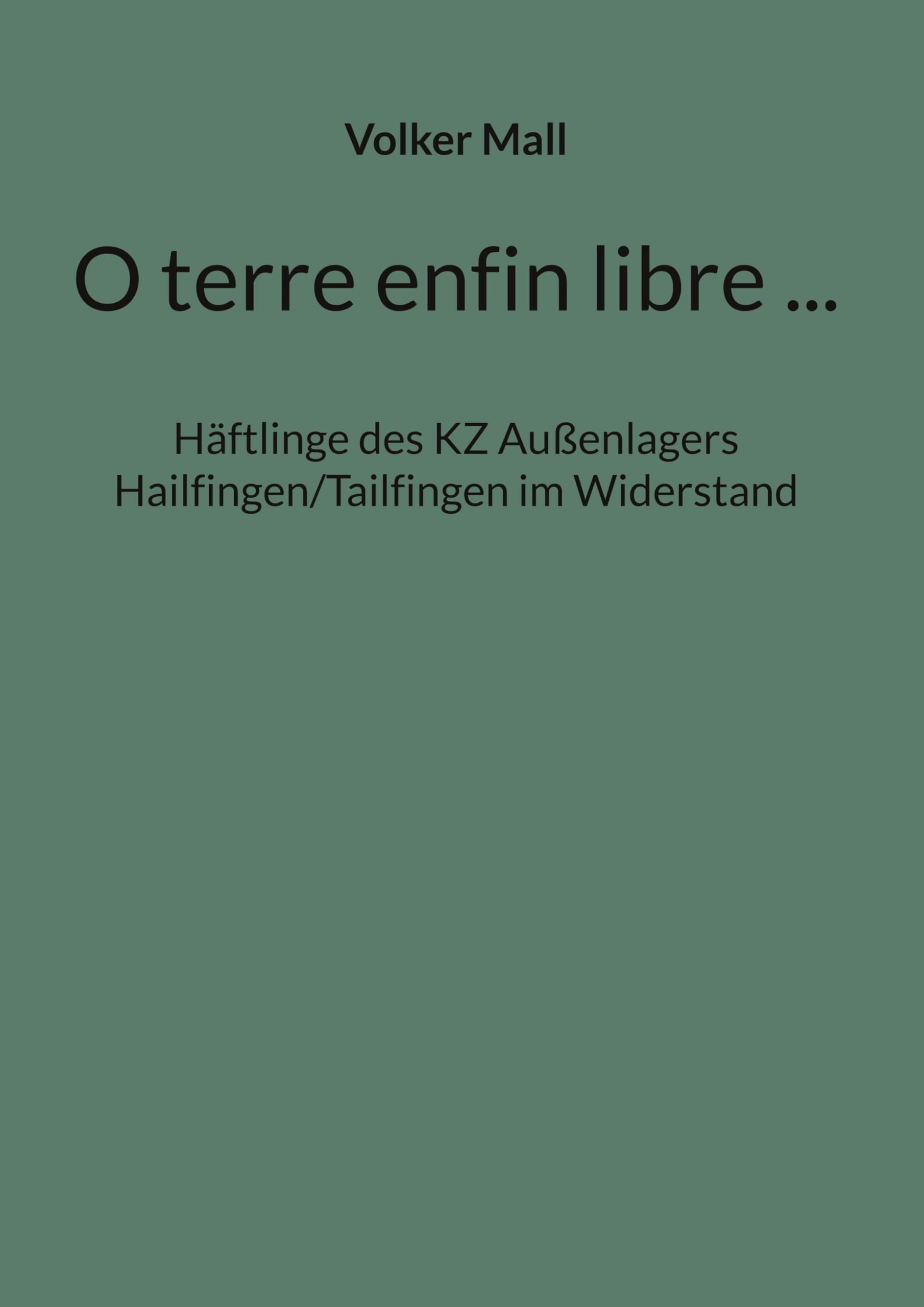 O terre enfin libre ...: Häftlinge des KZ Außenlagers Hailfingen/Tailfingen im Widerstand