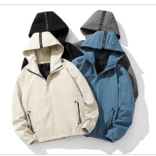 Aapah Mens Lightweight Waterproof Rain Jacket Raincoat For Hiking Travel With Removable Loose-Fit Windbreaker S2 Blue M #TOP6