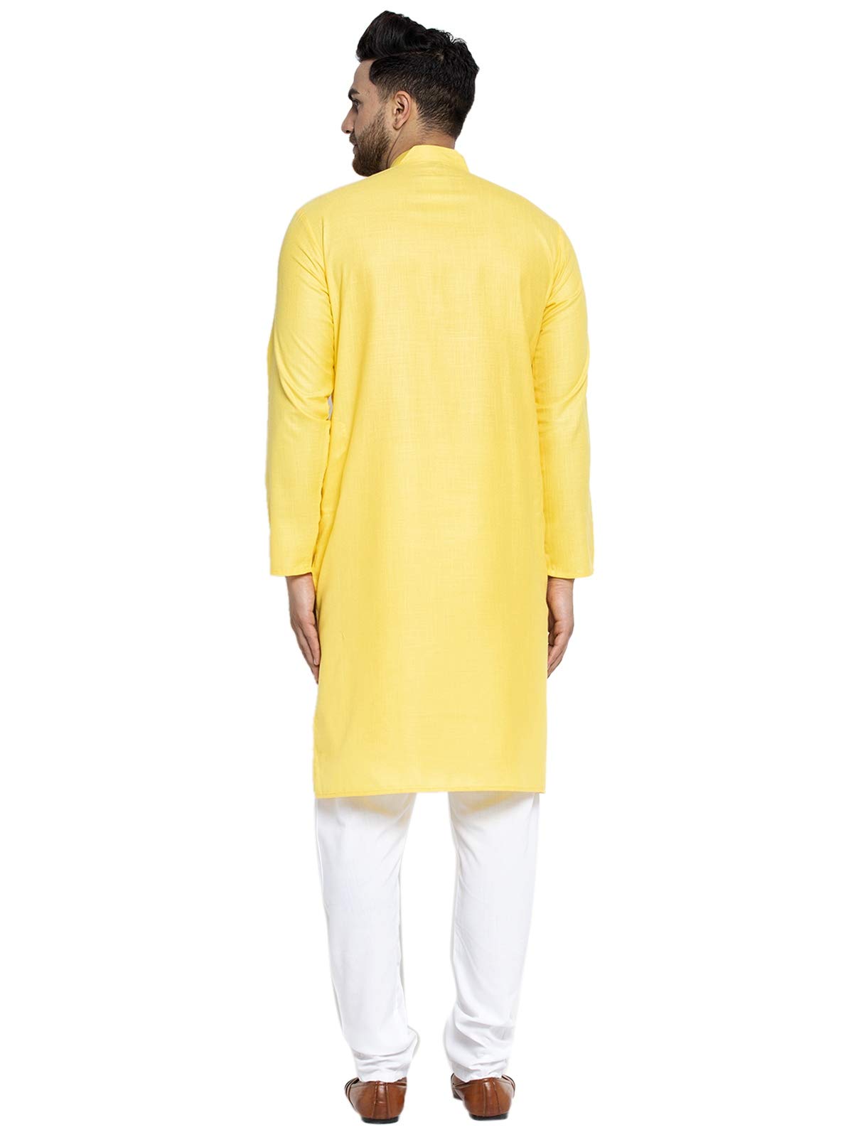 Jompers Men's Cotton Kurta Payjama Set. (Lemon,L)
