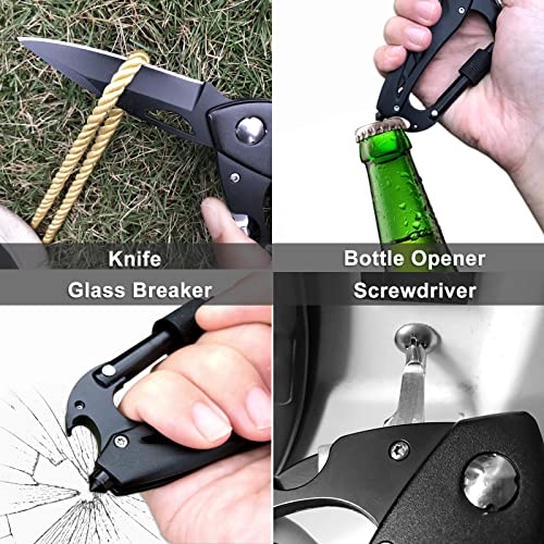 Joycube Multitool Carabiner With Folding Pocket Knife, Bottle Opener, Window Glass Breaker And Screwdriver, Edc Keychain Clip, Tactical Knives Survival Gear For Men Outdoor Camping #TOP4