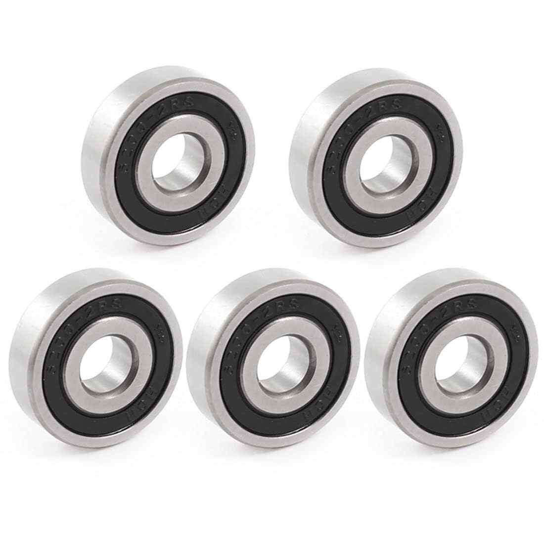 Soywim One Color Bearing, 5 Pcs 10Mmx30mmx9mm 6200-2Rs Radial Sealed Deep Groove Ball Bearing Wear Resistance