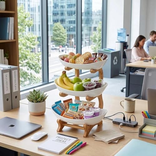 Présentoir à fruits STOUCLA, étagère à fruits en bois à trois niveaux – vue 4