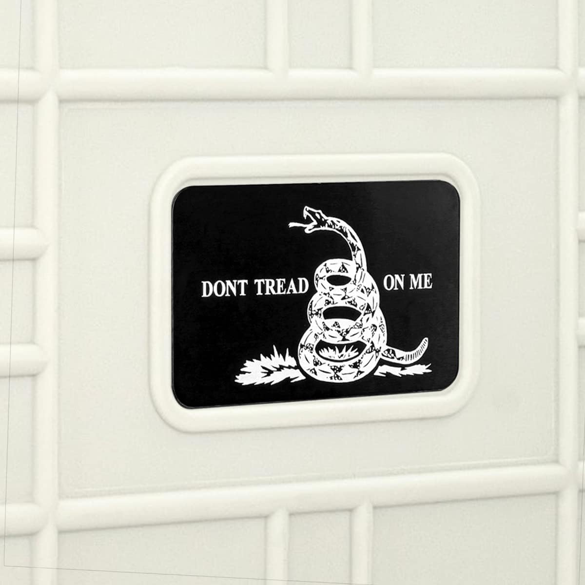 Eylar Don't Tread On Me Hard Rifle Case, Waterproof & Shockproof with Foam (White, 44 Inch Rifle Case)