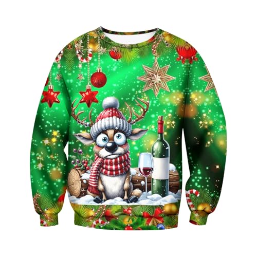 Generisch Weihnachtspullover Herren,Herren Weihnachtspullover Sweater...