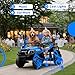 Electric Car for Kids, 24V 4 Seater Ride on Toys w/Parent Remote, 4 Wheeler Suspension, Max 220lbs Weight Capacity, USB, Music, Radio, LED Light, Ride on Truck for Boy/Girl Ages 3-8, Blue